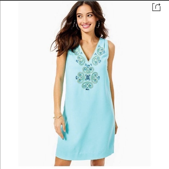 Lilly Pulitzer Penelope Shift Dress in Blue Ibiza - Picture 2 of 7